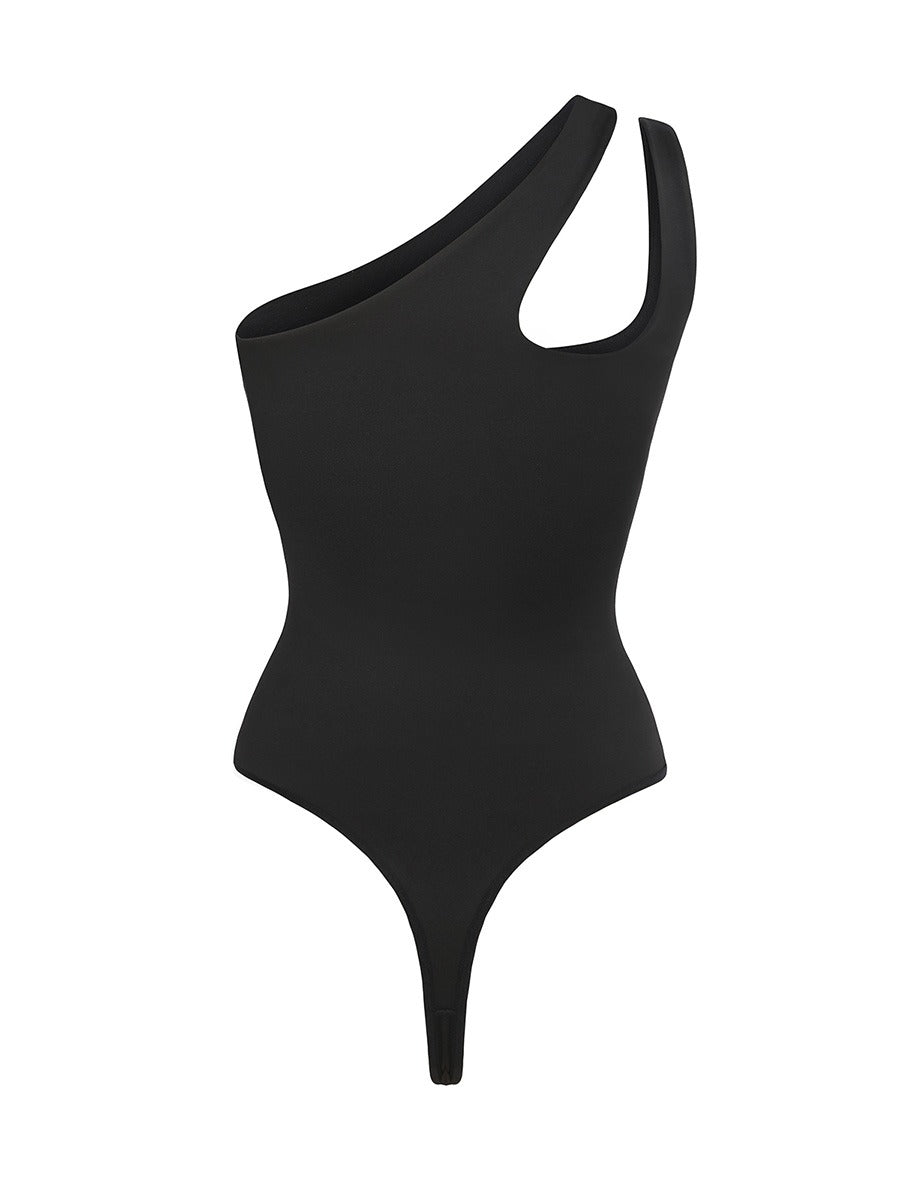 The Birthday Suit, is a One-shoulder Strap Shapewear Bodysuit is a